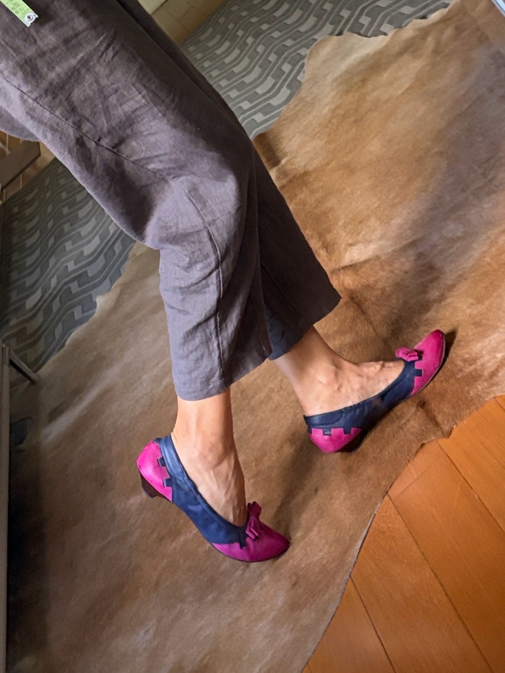 Anthology Pointed Bow Ballet small hills in Pink and Navy